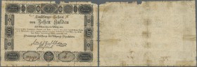 Austria: Privilegierte Vereinigte Einlösungs- und Tilgungs-Deputation 10 Gulden 1811, P.A47a in well worn condition with several border tears and spot...