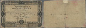 Austria: Privilegierte Vereinigte Einlösungs- und Tilgungs-Deputation 100 Gulden 1811, P.A49a, extraordinary rare note, very seldom offered with toned...