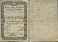 Austria: Privilegierte Vereinigte Einlösungs- und Tilgungs-Deputation 2 Gulden 1813, P.A50a. great original shape with still strong paper, a few spots...