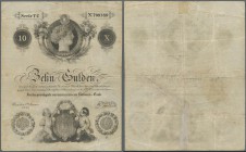 Austria: Privilegirte Oesterreichische National-Bank 10 Gulden 1841, P.A71a, highly rare note in good condition with several folds and spots and lager...