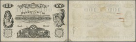 Austria: Privilegirte Oesterreichische National-Bank 100 Gulden 1847, P.A77, extraordinary rare large size note in great condition, without tears or o...