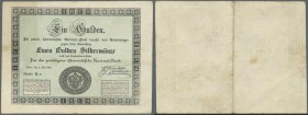 Austria: Privilegirte Oesterreichische National-Bank 1 Gulden 1848, P.A79, great original shape with strong paper and bright colors, just a few minor ...
