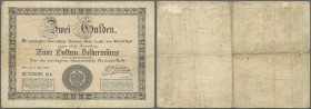 Austria: Privilegirte Oesterreichische National-Bank 2 Gulden 1848, P.A80, rare note in good condition with several folds, lightly stained paper and a...
