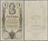 Austria: Privilegirte Oesterreichische National-Bank 1 Gulden 1848, P.A81, lightly toned paper with a few spots at lower margin and right border, smal...