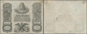 Austria: Privilegirte Oesterreichische National-Bank 10 Gulden 1854, P.A83, very rare note in excellent condition, just a few minor spots and some fol...
