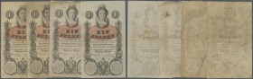 Austria: Privilegirte Oesterreichische National-Bank set with 4 Banknotes 1 Gulden 1858, P.A84 in different conditions from VG to VF+ (4 pcs.)