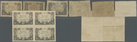 Austria: K.u.K. Hauptmünzamt uncut sheet of 4 pcs. 10 Kreuzer 1860 series E and F, P.A93a (F+) with plain edges, 10 Kreuzer 1860 P.A93b (aUNC) with se...