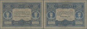 Austria: Oesterreichisch-ungarische Bank / Osztrák-magyar Bank 10 Gulden 1880, P.1, very nice and attractive note with a few vertical and horizontal f...