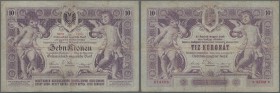 Austria: Oesterreichisch-ungarische Bank / Osztrák-magyar Bank 10 Kronen 1900, P.4, highly rare note in good condition, lightly stained paper, several...