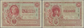 Austria: Oesterreichisch-ungarische Bank / Osztrák-magyar Bank 20 Kronen 1900, P.5 nice used condition with a few folds, minor spots and a tiny hole a...