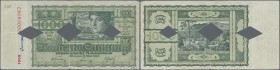 Austria: 1000 Schilling 1945, P.120 with 3 larger cancellation holes at center, annotations and several folds. Condition: F/F-