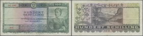 Austria: 100 Schilling 1947, P.124, stained paper with several folds and tiny tears at upper and lower margin. Condition: F