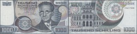Austria: 1000 Schilling 1983, P.152 with portrait of Erwin Schrödinger in nearly perfect condition, just a tiny dint at lower left corner and upper le...