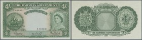 Bahamas: 4 Shillings 1953 P. 13b one minor dint at center left, condition: aUNC.
