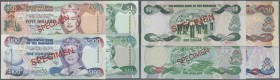 Bahamas: set of 4 SPECIMEN banknotes containing 1, 10, 50 and 100 Dollars 1996 SPECIMEN P. 57s,59s,61s,62s, all in condition: UNC. (4 pcs)