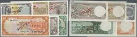 Bangladesh: set of 6 different Specimen banknotes containing 1, 3x 5, 10 and 50 Taka Pick 6s,15s,20s,25s,14s,17s, all in condition: UNC. (6 pcs)