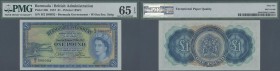 Bermuda: 1 Pound 1957 P. 20b, PMG graded 65 Gem UNC EPQ.