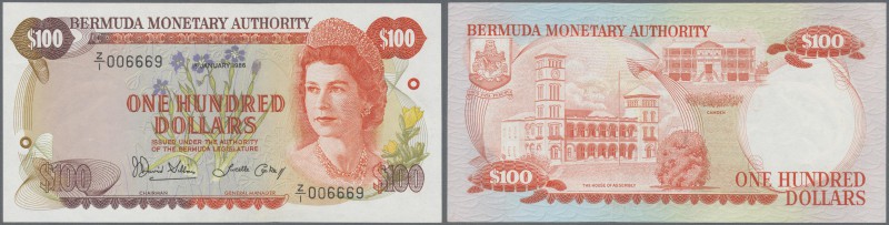 Bermuda: 100 Dollars January 2nd 1986, P.33c, replacement series with letter ”Z”...