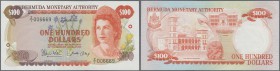 Bermuda: 100 Dollars January 2nd 1986, P.33c, replacement series with letter ”Z”, highly rare and in perfect UNC condition
