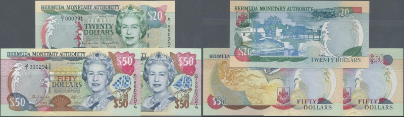 Bermuda: set of 3 notes containing 20 Dollars 2000 and 2x 50 Dollars 2000 P. 53,...