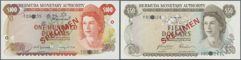 Bermuda: set of 6 notes from 1 to 100 Dollars 1985 SPECIMEN P. CS1, in condition...