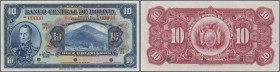 Bolivia: 10 BOlivianos 1928 Specimen P. 121s in condition: UNC.