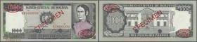 Bolivia: 1000 Bolivianos 1962 Specimen P. 167s in condition: UNC.