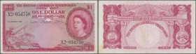 British Caribbean Territories: 1 Dollar 1957 P. 7b, center fold, some light creases in paper, no holes or tears, paper still with crispness and origin...