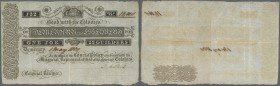 British Guiana: Court of Policy of the Colonies of Demerary and Essequebo 1 Joe = 22 Guilders 1830, P.A1, highly rare Banknote in excellent condition ...