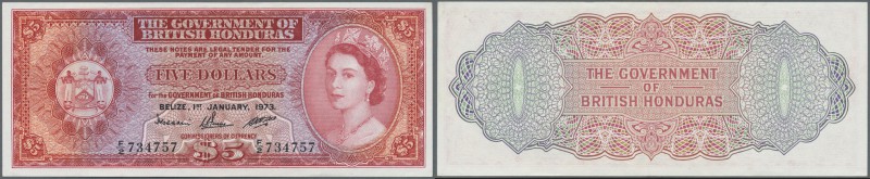 British Honduras: 5 Dollars January 1st 1973, P.30c in excellent condition with ...