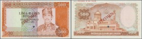 Brunei: 500 Ringgit ND Specimen P. 11s in condition: UNC.