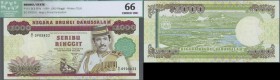 Brunei: 1000 Ringgit 1989 P. 19a, condition: ICG graded 66 Choice UNC.