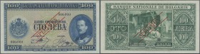 Bulgaria: 100 Leva 1925 SPECIMEN, P.46s with a tiny dint at upper left corner, otherwise perfect. Condition: aUNC