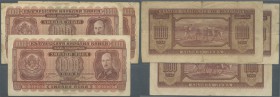 Bulgaria: Set with 3 Banknotes 1000 Leva 1940, P.59 in used / well worn condition with a number of folds, stained paper and several tears along the bo...