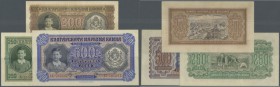 Bulgaria: Set of 3 notes containing 200 Leva 1943 P. 64 (F), 250 Leva 1943 P. 65 (VF-) and 500 Leva 1943 P. 66 (XF), nice set. (3 pcs)