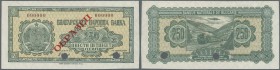 Bulgaria: 250 Leva 1948 SPECIMEN, P.76s with strong paper and bright colors with cancellation holes, three times vertically folded. Condition: VF+