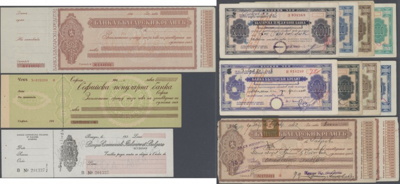Bulgaria: Set with 13 Bulgarian checks 1930's to 1980's, some of them blank with...