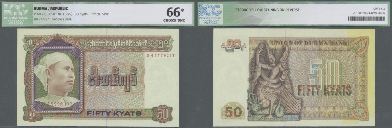 Burma: 50 Kyats ND(1979) P. 60, ICG graded 66* Choice UNC.