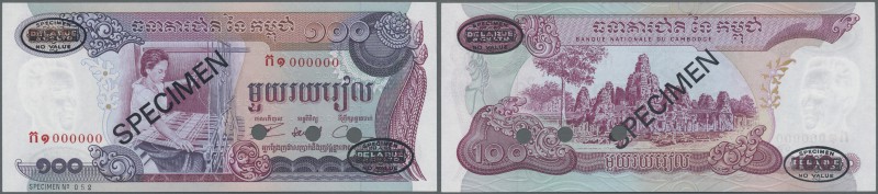 Cambodia: 100 Riels ND Specimen P. 15as in condition: UNC.