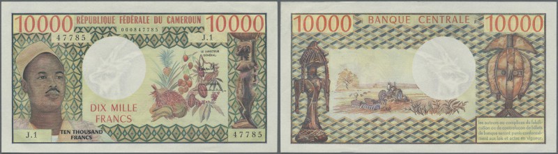 Cameroon: 10.000 Francs ND P. 18a, only one light dint at right, otherwise perfe...