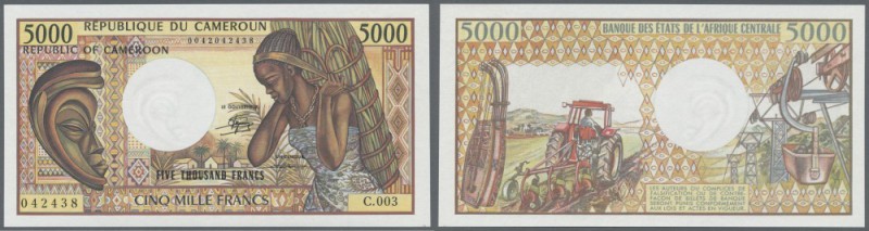 Cameroon: 5000 Francs ND(1984-92) with title Banque des États de l'Afrique Centr...