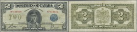 Canada: 2 Dollars 1923 P. 34, used with several folds and creases, no holes or tears, condition: F.