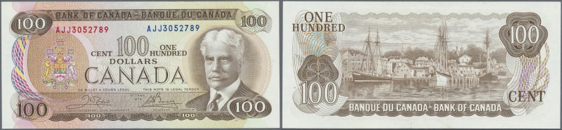 Canada: 100 Dollars 1975 P. 91b in condition: aUNC.