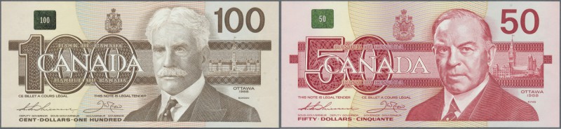 Canada: set with 7 Banknotes 2 x 5 Dollars 1986 with serial ANA0000046 and ENA 0...
