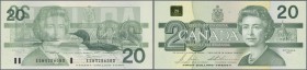 Canada: 20 Dollars 1991 P. 97b with Error print on back side, partial print of the front mirrored print visible, condition: aUNC.