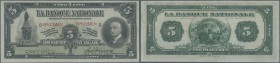 Canada: La Banque Nationale 5 Dollars 1922 SPECIMEN, P.S871s with ovpt. and perforation Specimen and excellent condition with exceptional paper qualit...