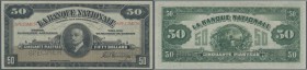 Canada: La Banque Nationale 50 Dollars 1922 SPECIMEN, P.S874s in excellent condition, just slightly decentered front and 2 tiny pinholes at upper left...