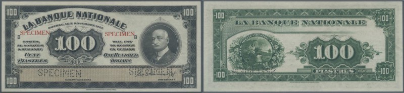 Canada: La Banque Nationale 100 Dollars 1922 SPECIMEN, P.S875s in perfect condit...