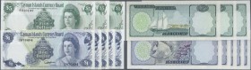 Cayman Islands: set of 8 notes containing 5x 1 Dollar L.1974 and 3x 5 Dollars L.1974 (one of them with prefix Z/1) P. 5, 6, all in condition: UNC. (8 ...