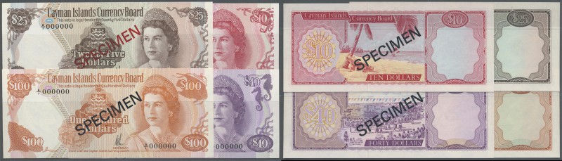 Cayman Islands: set of 4 Specimen notes containing 10, 25, 40 & 100 Dollars Spec...
